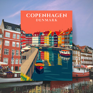Postal Copenhague Dinamarca Nyhavn Canal Europe Travel