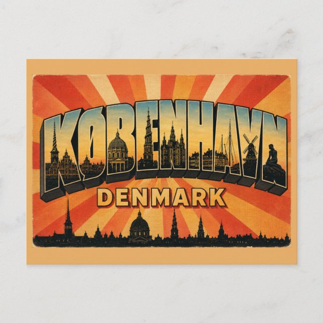 Postal Copenhague Dinamarca Puerto de Nyhavn (Anverso)