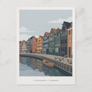 Postal Copenhague Dinamarca Viaje Diseño con Canal