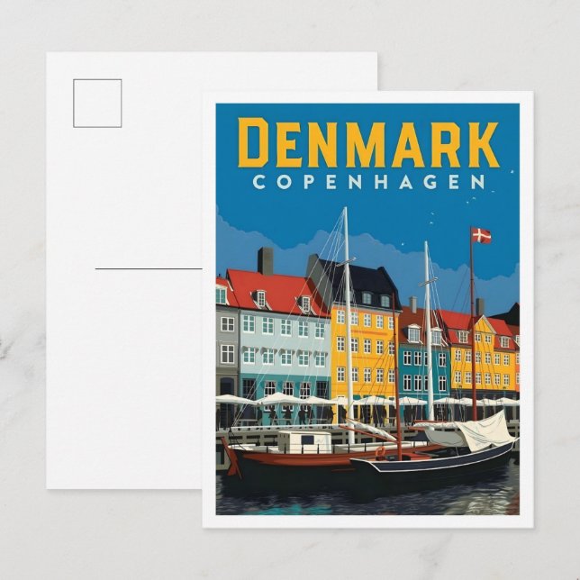 Postal Copenhague Dinamarca Viajes Antiguos  (Anverso / Reverso)