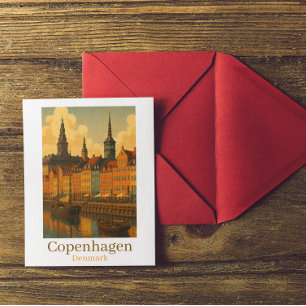 Postal Copenhague Dinamarca viajes retro