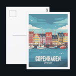 Postal Copenhague Dinamarca Vintage Famoso lugar de viaje<br><div class="desc">Copenhague Dinamarca Vintage Famoso lugar de viaje</div>
