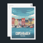 Postal Copenhague Dinamarca Vintage Famoso lugar de viaje<br><div class="desc">Copenhague Dinamarca Vintage Famoso lugar de viaje</div>