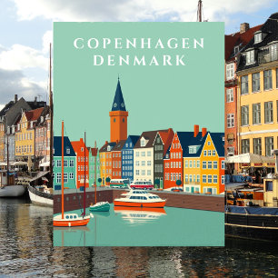 Postal Copenhague Dinamarca Vista del Canal Europa
