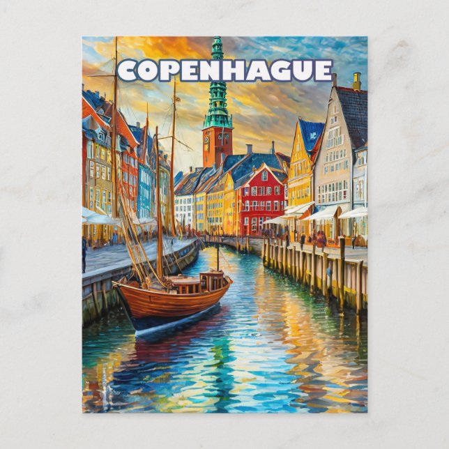 Postal Copenhague invite à la douceur de l'été (Anverso)