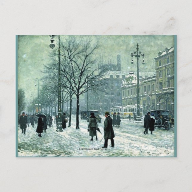 Postal Copenhague por Paul Fischer (Anverso)