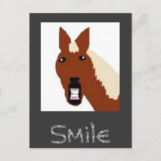 Postal copia de caballo, sonrisa