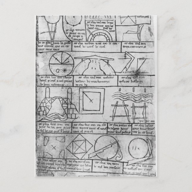 Postal Copia de facsímil de figuras geométricas (Anverso)