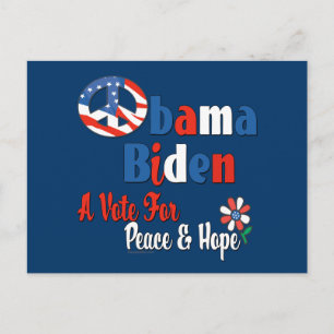 Postal Copia de Obama Biden Peace and Hope 2008
