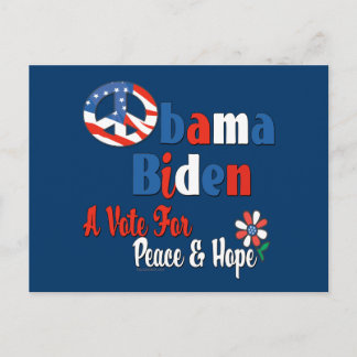 Postal Copia de Obama Biden Peace and Hope 2008