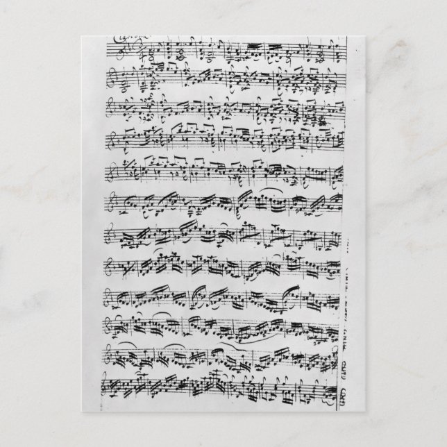 Postal Copia de 'Partita en D Menor para Violín' (Anverso)
