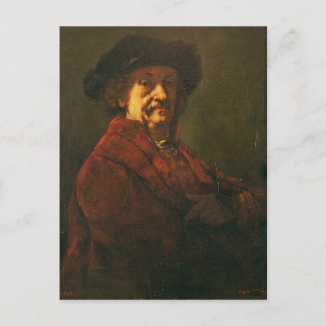 Postal Copia de un autorretrato de Rembrandt, 1869 (Anverso)