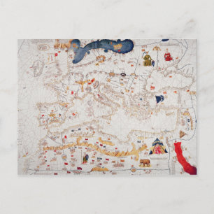 Postal Copia del mapa catalán de Europa, África del Norte