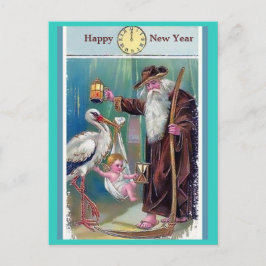 Postal Copia del Viejo Tiempo de Padre y Año Nuevo del Ni