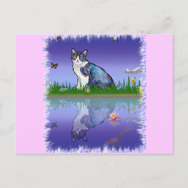 Postal Copiar gato (Anverso)