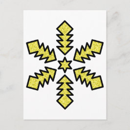 Postal Copo de Nieve Brillante - Estrella Amarilla