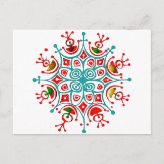 Postal Copo de nieve colorido