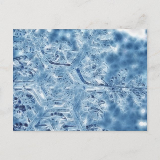 Postal Copo de nieve Fractal de hielo congelado (Anverso)