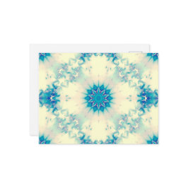 Postal Copo de nieve helado de invierno azul congelado en