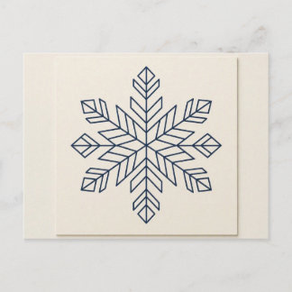 Postal Copo de nieve minimalista de una sola línea | Invi