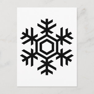 Postal Copo de nieve negro y blanco