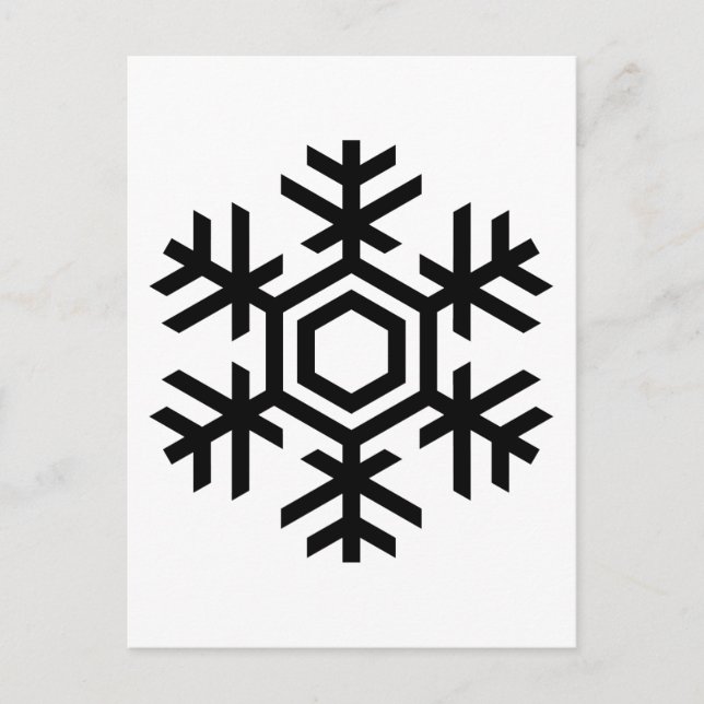 Postal Copo de nieve negro y blanco (Anverso)