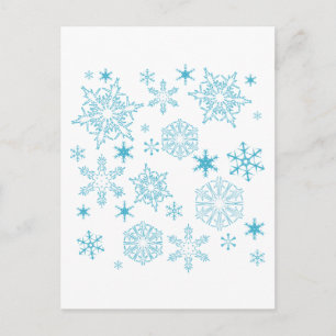 Postal copos de nieve azules