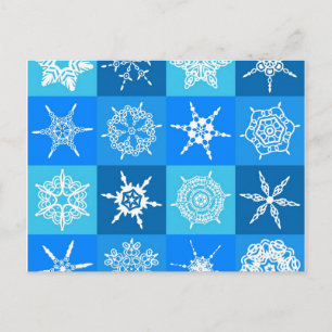 Postal Copos de nieve azules