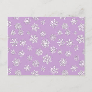Postal Copos de nieve blancos contra lavanda suave