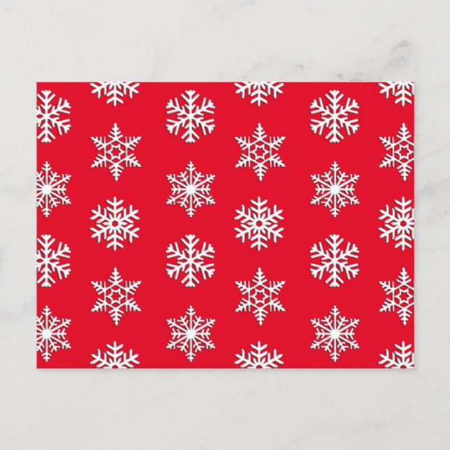 Postal Copos de nieve blancos de 3 d, fondo de Personaliz (Anverso)
