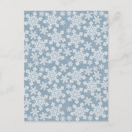 Postal copos de nieve blancos en azul