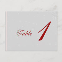 Copos de nieve blancos en número de tabla de Boda