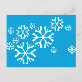 Postal Copos de nieve blancos en un fondo azul