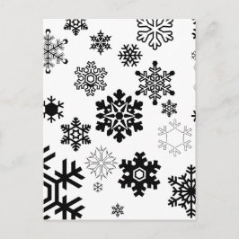 Postal Copos de nieve negros y blancos