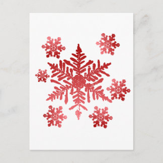 Postal Copos de nieve rojos