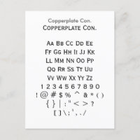 Copperplate Con. - Hoja de ejemplo de tipos de let