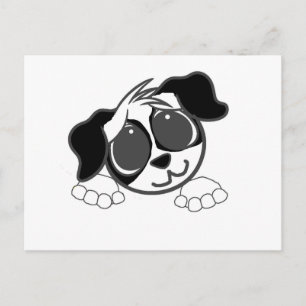 Postal coquetón inglés spaniel carrito de peeking blanco