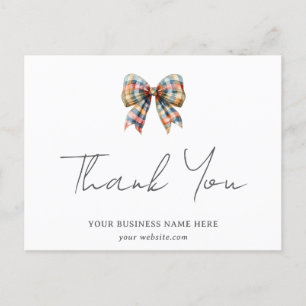 Postal Coquette Bow Personalizado Business Gracias