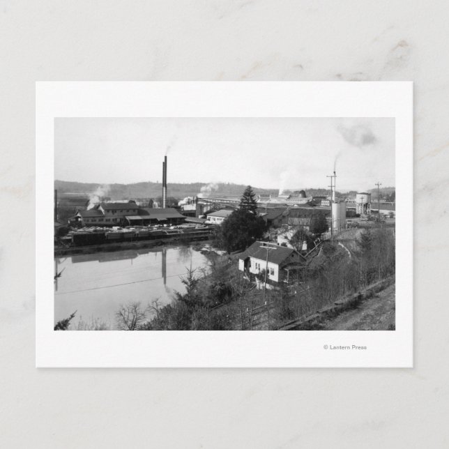 Postal Coquille, OR Town View y Lumber Mills (Anverso)