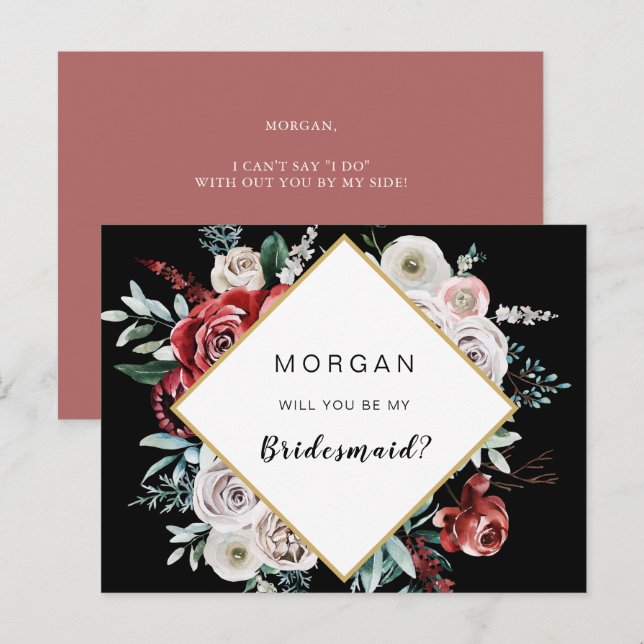 Postal Coral Almond Floral Serás Mi Nodestia (Anverso / Reverso)