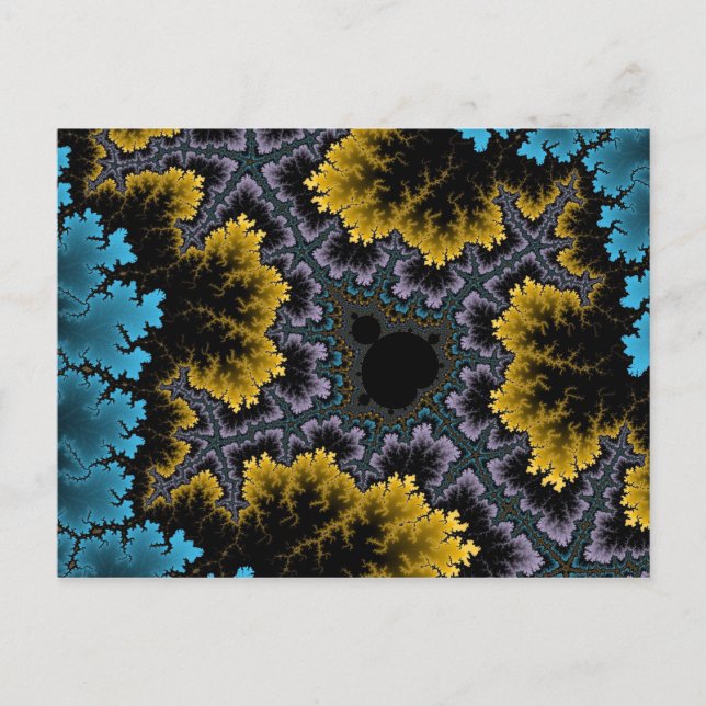 Postal coral azul y Naranja (Anverso)