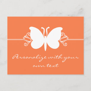 Postal Coral Butterfly Swirls Postcard