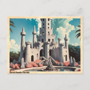 Postal Coral Castle Florida Vintage Travel