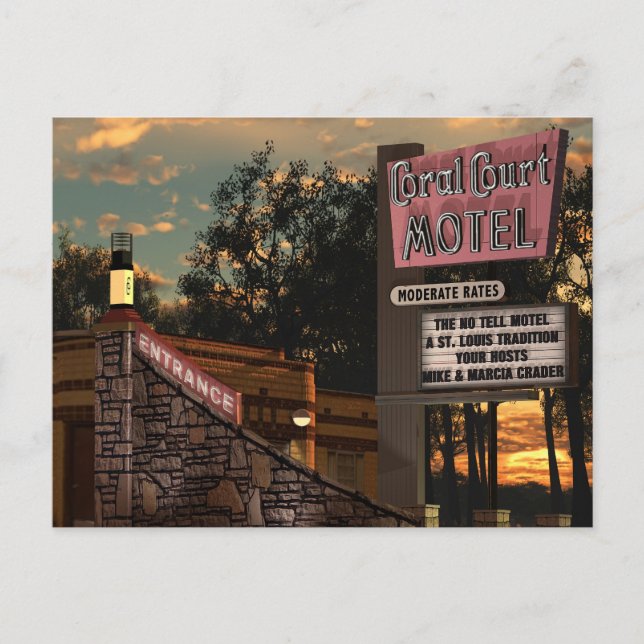 Postal Coral Court Motel Route 66 American Retro (Anverso)