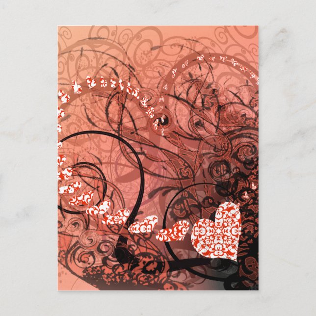 Postal Coral Heart Swirls (Anverso)
