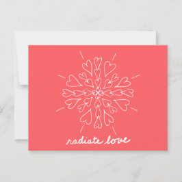 Postal Coral Peach Radiate Love Heart Mandala
