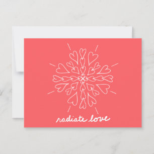 Postal Coral Peach Radiate Love Heart Mandala