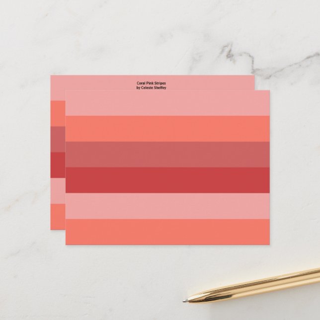Postal Coral Pink Stripes (Anverso/Reverso In Situ)