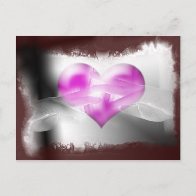Postal corazón a mano (Anverso)