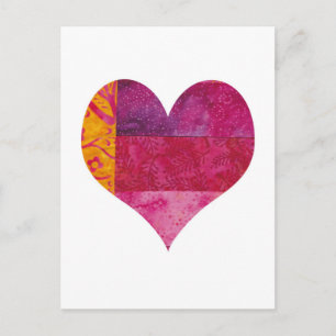 Postal Corazón acolchado